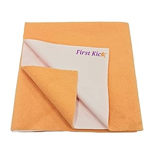 first kick instadry anti-piling fleece extra absorbent quick dry sheet for baby baby bed protector waterproof baby sheet small size 70x50cm pack of 1 peach