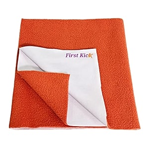 first kick instadry anti-piling fleece extra absorbent quick dry sheet for baby baby bed protector waterproof baby sheet large size 140x100cm pack of 1 rust