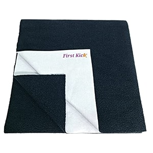 first kick instadry anti-piling fleece extra absorbent quick dry sheet for baby baby bed protector waterproof baby sheet large size 140x100cm pack of 1 navy blue