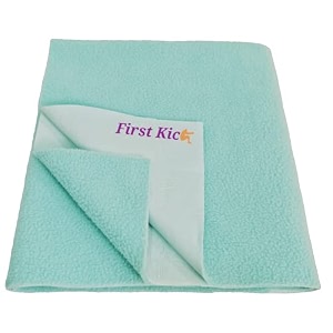 first kick instadry anti-piling fleece extra absorbent quick dry sheet for baby baby bed protector waterproof baby sheet small size 70x50cm pack of 1 sky blue