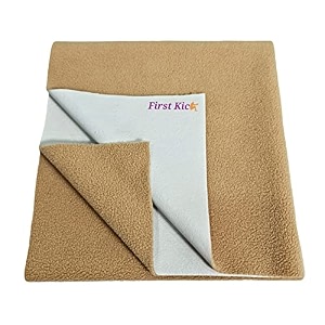 first kick instadry anti-piling fleece extra absorbent quick dry sheet for baby baby bed protector waterproof baby sheet medium size 100x70cm pack of 1 beige