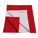 First Kick Instadry Anti-Piling Fleece Extra Absorbent Quick Dry Sheet for Baby, Baby Bed Protector, Waterproof Baby Sheet, Medium Size 100x70cm, Pack of 1, Red
