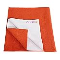 First Kick Instadry Anti-Piling Fleece Extra Absorbent Quick Dry Sheet for Baby, Baby Bed Protector, Waterproof Baby Sheet, Small Size 70x50cm, Pack of 1, Rust
