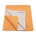 First Kick Instadry Anti-Piling Fleece Extra Absorbent Quick Dry Sheet for Baby, Baby Bed Protector, Waterproof Baby Sheet, Medium Size 100x70cm, Pack of 1, Peach