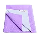 First Kick Waterproof Baby Bed Protector/Mattress Cotton Dry Sheet (70cm X 50cm) for Born Baby/Kids- (Purple) - Small