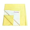 First Kick Instadry Anti-Piling Fleece Extra Absorbent Quick Dry Sheet for Baby, Baby Bed Protector, Waterproof Baby Sheet, Large Size 140x100cm, Pack of 1, Yellow