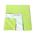 First Kick Waterproof Baby Bed Protector/Mattress Cotton Dry Sheet (140cm X 100 cm) for Born Baby/Kids- (Parrot Green) - Large