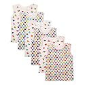 FARETO Babies Cotton T-Shirt Di-PrintedHeart-cut-t-shirt-printed-0-3 Months Multi-Coloured