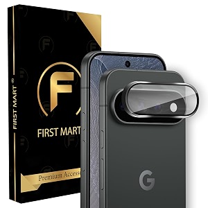 first mart black camera ring guard protector for google pixel 11 pro  tempered glass with metal alloy rings hd clear scratch resistant case-friendly  pack of 1