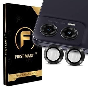 first mart camera lens protectors for motorola g35 672 inches tough hd individual aluminum alloy lens ring cover scratch resistant thin tempered glass black 1 pack