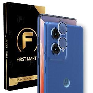 first mart blue camera ring guard protector for motorola g85  tempered glass with metal alloy rings hd clear scratch resistant case-friendly  pack of 1