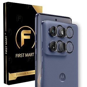 first mart black camera ring guard protector for motorola edge 60 fusion  tempered glass with metal alloy rings hd clear scratch resistant case-friendly  pack of 1