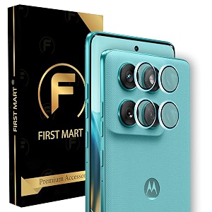 first mart blue camera ring guard protector for motorola edge 60 fusion  tempered glass with metal alloy rings hd clear scratch resistant case-friendly  pack of 1