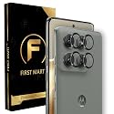 FIRST MART Black Camera Ring Guard Protector for Motorola Edge 60 Pro | Tempered Glass with Metal Alloy Rings, HD Clear, Scratch Resistant, Case-Friendly | Pack of 1