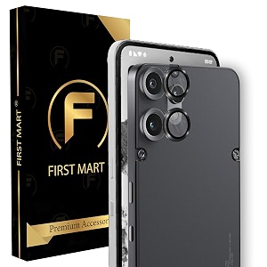 first mart camera lens protector for cmf phone 2 pro - 9h tempered glass metal alloy rings military-grade anti-scratch camera ring guard hd clear case-friendly protection - black