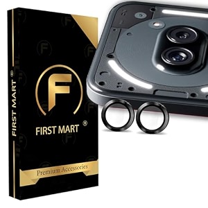 first mart camera lens protectors for nothing phone 2a 67 inches tough hd individual aluminum alloy lens ring cover scratch resistant thin tempered glass black 1 pack
