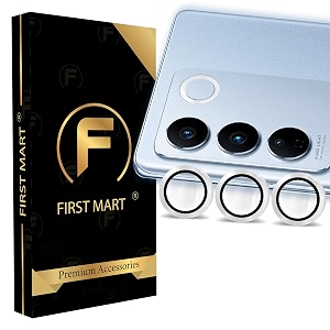 first mart seria blue camera ring guard protector for vivo v27 and vivo v27 pro  tempered glass with metal alloy rings hd clear scratch resistant case-friendly  pack of 1
