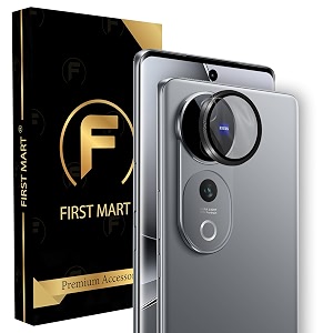 first mart black camera ring guard protector for vivo v40 v40 pro and v40e  tempered glass with metal alloy rings hd clear scratch resistant case-friendly  pack of 1