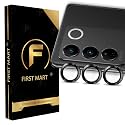 FIRST MART Black Camera Ring Guard Protector for Vivo V27 and Vivo V27 Pro | Tempered Glass with Metal Alloy Rings, HD Clear, Scratch Resistant, Case-Friendly | Pack of 1