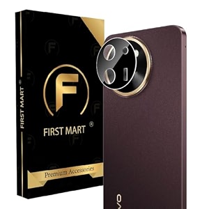 first mart premium camera lens protector tempered glass compatible for vivo t3x 672 inches with installation kit black pack of 1