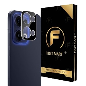first mart black camera lens protector for oppo reno 13  9h tempered glass hd clear scratch resistant anti-fingerprint case-friendly  pack of 1