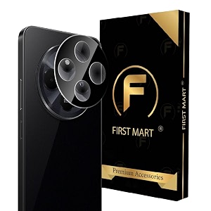 first mart black camera lens protector for redmi 14c and poco c75  9h tempered glass hd clear scratch resistant anti-fingerprint case-friendly  pack of 1