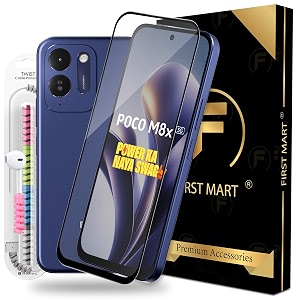FIRST MART Tempered Glass for Poco M8x
