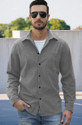 FIRST POSTION Men Self Design Casual Grey Shirt