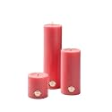 First Row Aromatic Fables Mogra Scented Pink Color Pillar Wax Candles with Fiber Tray Stand |Size: 8x6x3 Inch, Set of 3