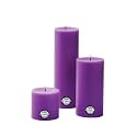 First Row Aromatic Fables Lavender Scented Voilet Color Pillar Wax Candles with Fiber Tray Stand |Size: 8x6x3 Inch, Set of 3