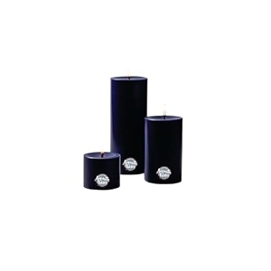 first row aromatic fables classic scented dark purple color pillar wax candles with fiber tray stand size 4x3x2 inch set of 3