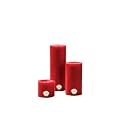 First Row Aromatic Fables Rose Scented Red Color Pillar Wax Candles with Fiber Tray Stand |Size: 8x6x3 Inch, Set of 3