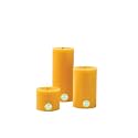 First Row Aromatic Fables Bosco Pond Scented Yellow Color Pillar Wax Candles with Fiber Tray Stand |Size: 4x3x2 Inch, Set of 3