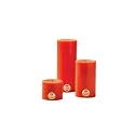 First Row Aromatic Fables Orange Scented Orange Color Pillar Wax Candles with Fiber Tray Stand |Size: 4x3x2 Inch, Set of 3
