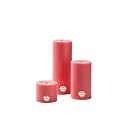 First Row Aromatic Fables Mogra Scented Pink Color Pillar Wax Candles with Fiber Tray Stand |Size: 4x3x2 Inch, Set of 3