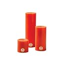First Row Aromatic Fables Orange Scented Orange Color Pillar Wax Candles with Fiber Tray Stand |Size: 8x6x3 Inch, Set of 3