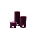 First Row Aromatic Fables Charley Scented Purple Color Pillar Wax Candles with Fiber Tray Stand |Size: 4x3x2 Inch, Set of 3