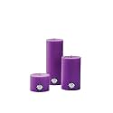 First Row Aromatic Fables Lavender Scented Voilet Color Pillar Wax Candles with Fiber Tray Stand |Size: 4x3x2 Inch, Set of 3