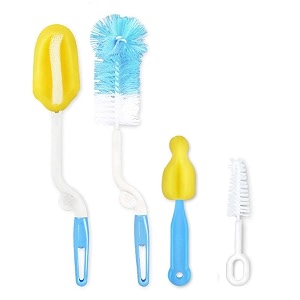 first try baby feeding bottle brush - sponge cleaner straw nipple cleaning washing tool for smoothie straws lass tea water cups baby bottles cleaning brush set of 4
