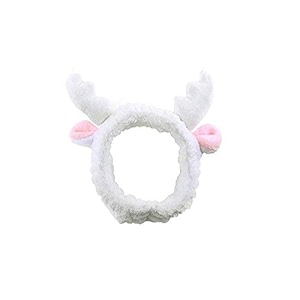 first try women39s cute deer style headbands soft spa makeup fashion plush hairband cosplay hair accessory - white