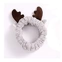 First Try Women's Cute Deer Style Headbands, Soft Spa Makeup Fashion Plush Hairband, Cosplay Hair Accessory - Gray
