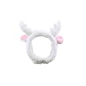 First Try Women's Cute Deer Style Headbands, Soft Spa Makeup Fashion Plush Hairband, Cosplay Hair Accessory - White