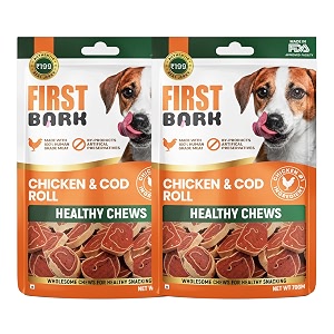 dog treats for adult dog amp puppy  healthy chews chicken amp cod fish jerky for dogs small dogs amp shih tzu  dog snacks amp puppy treats  chicken amp cod roll 70g x2