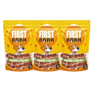 dog treats for adult dog amp puppy  healthy chews chicken amp cod fish jerky for dogs small dogs amp shih tzu  dog snacks amp puppy treats  chicken amp cod roll 70g x3