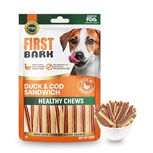 dog treats for adult dog amp puppy  healthy chews duck amp cod fish jerky for dogs small dogs amp shih tzu  dog snacks amp puppy treats  duck amp cod sandwich 70g x5