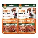 Dog Treats for Adult Dog &amp; Puppy – Healthy Chews Chicken &amp; Cod Fish Jerky for Dogs, Small Dogs &amp; Shih Tzu | Dog Snacks &amp; Puppy Treats – Chicken &amp; Cod Roll (70g) x2