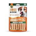 Dog Treats for Adult Dog &amp; Puppy – Healthy Chews Chicken &amp; Cod Fish Jerky for Dogs, Small Dogs &amp; Shih Tzu | Dog Snacks &amp; Puppy Treats – Chicken &amp; Cod Sandwich (70g) x6