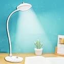 Study Desk Lamp Rechargeable Led Desk Lamp, Touch Control &amp; Eye-Caring Smart Lamp with USB Charging (Ring Shape)