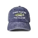 Fish Fear Me Women Want Me Embroidered Baseball Caps for Men Boy
