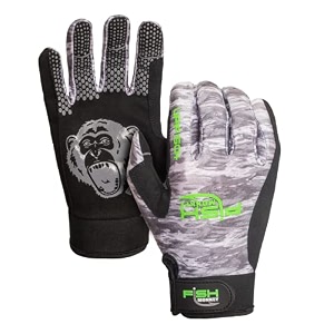 fish monkey free style custom fit glove grey water camo large